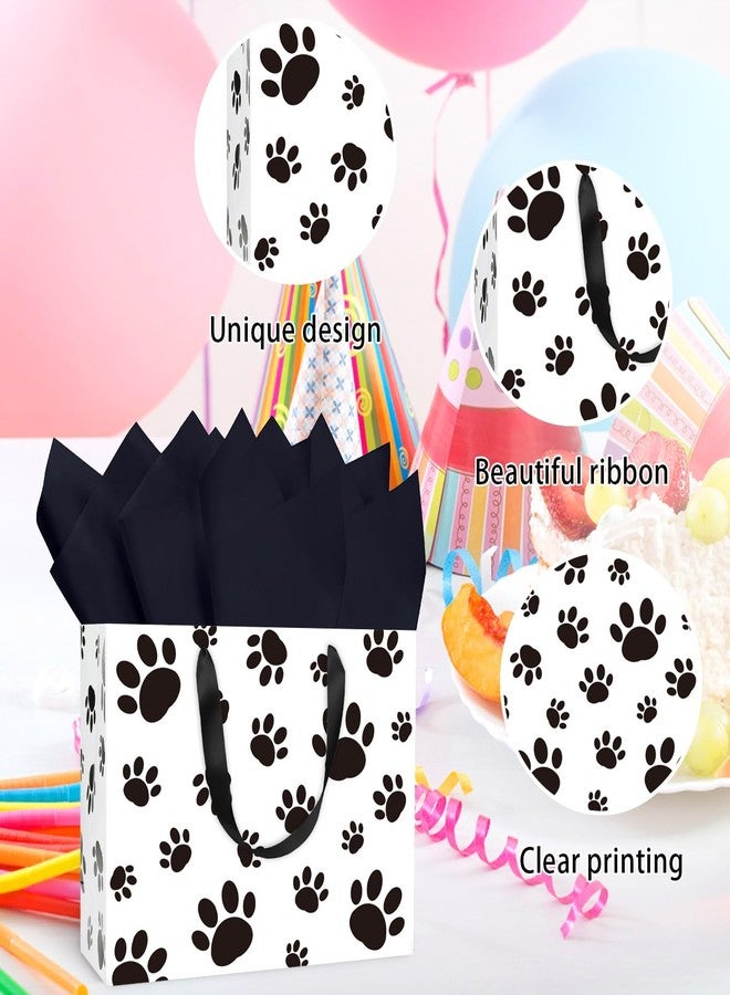 MUNILAIL 13 Inches Paw Gift Bag Large Gift Bag with Handle Tissue Paper and Greeting Card for Kids Birthday Party Baby Shower Paper Gift Bag - Image 3